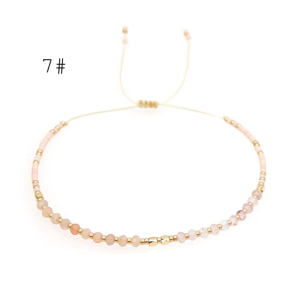 Adjustable String Bracelet, Miyuki Bracelet, Stone Bracelet, Tiny Beaded Bracelets, Layering Bracelet, Boho Bracelet (RM-62)